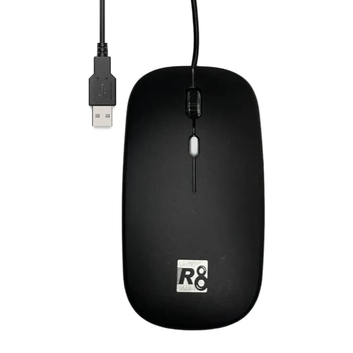 Wired Mouse with cool lighting for computer and Laptop - R8 1612 Black