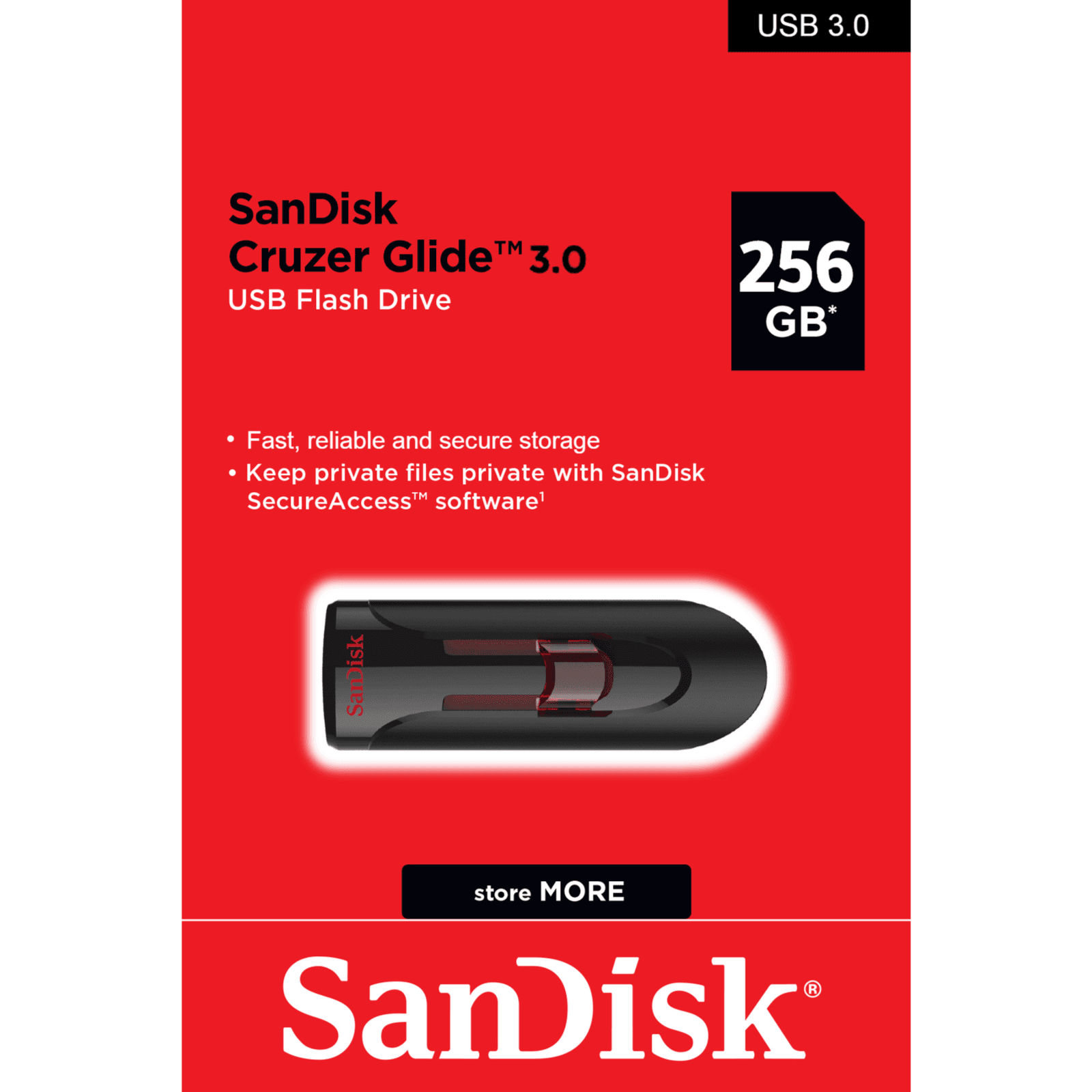 SANDISK CRUZER GLIDE 3.0 [ 256 GB ] USB FLASH DRIVE