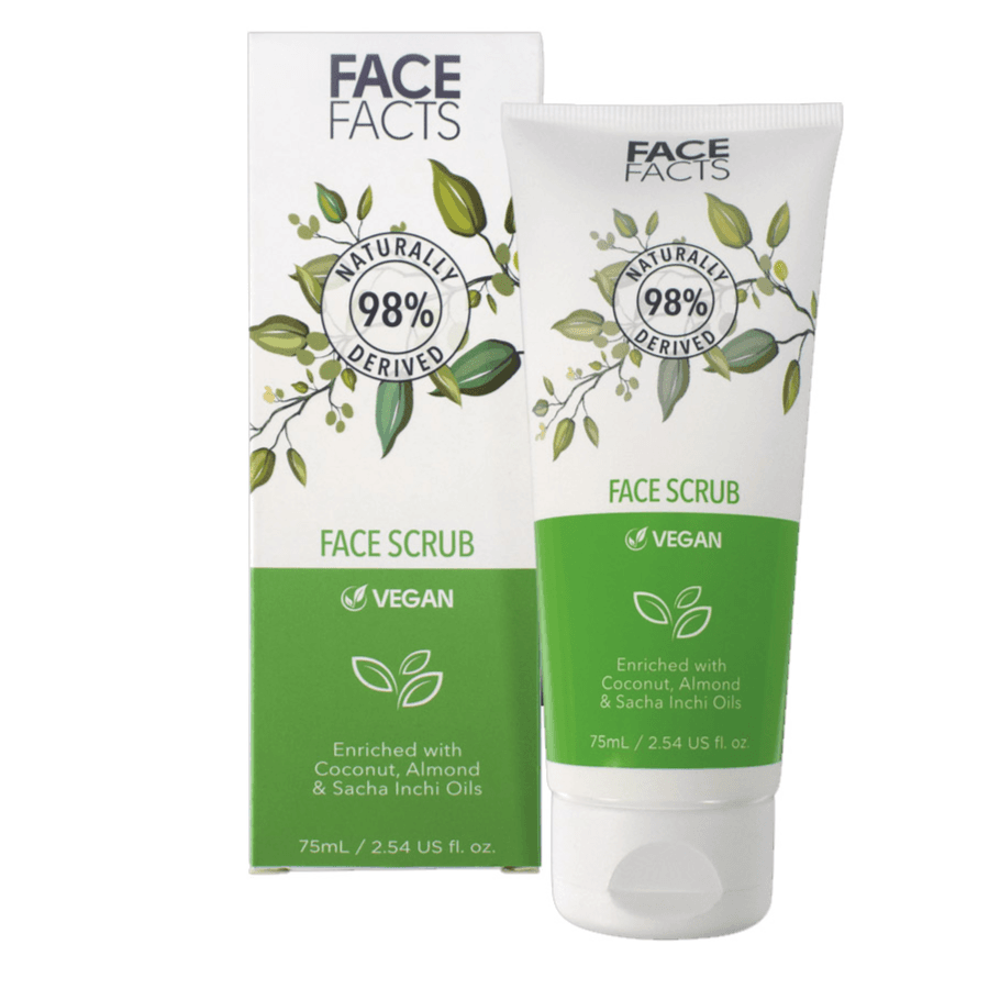 Face Facts Face Scrub enriched with coconut, almond & Sacha Inchi Oils 75ml