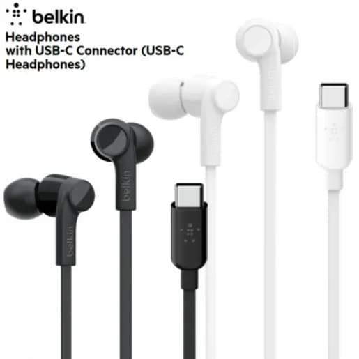 Belkin SoundForm Headphones - Wired In-Ear Earphones With Microphone - Wired Earbuds For iPhone 15 series,Galaxy & iPad With USB-C Connector (USB-C Headphones) BUY 1 GET 1