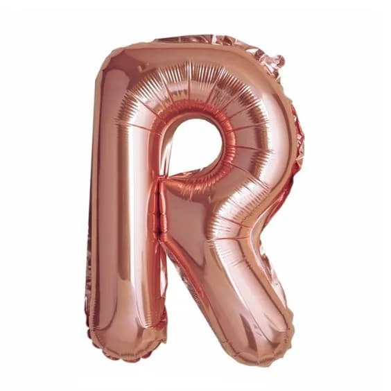 40 Inch Rose Gold Letter R Balloon With Helium