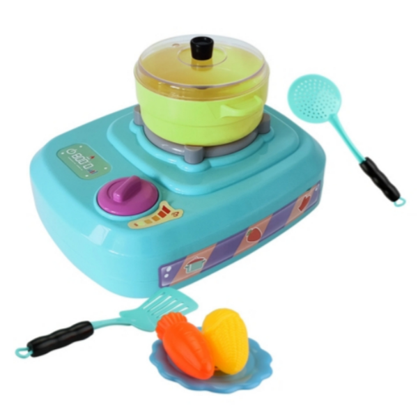 Electric Simulation Gas Stove Kids Toys Kitchen Set with Colorful Lights & Ringtone - KSWD10