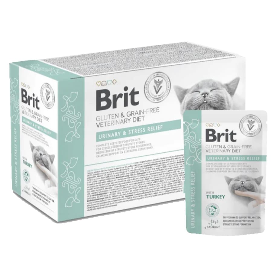 Brit Grain & Gluten-Free VD Cat Pouch fillets in Gravy Urinary & Stress Relief 12x85 g