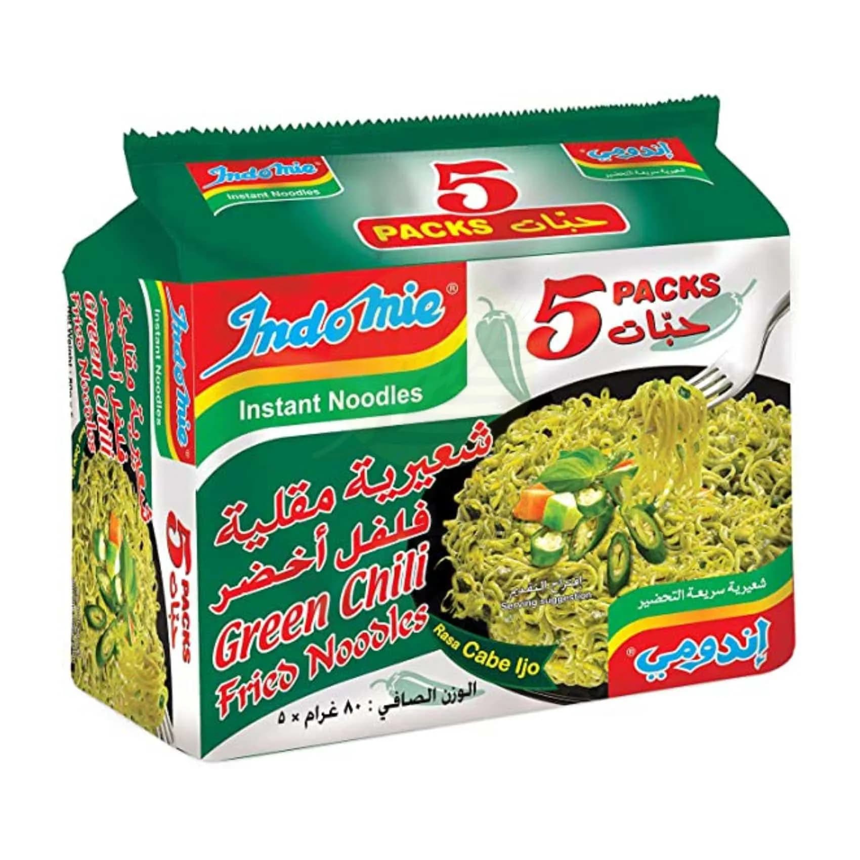 Indomie Green Chilli Fried Noodles, 5x50g