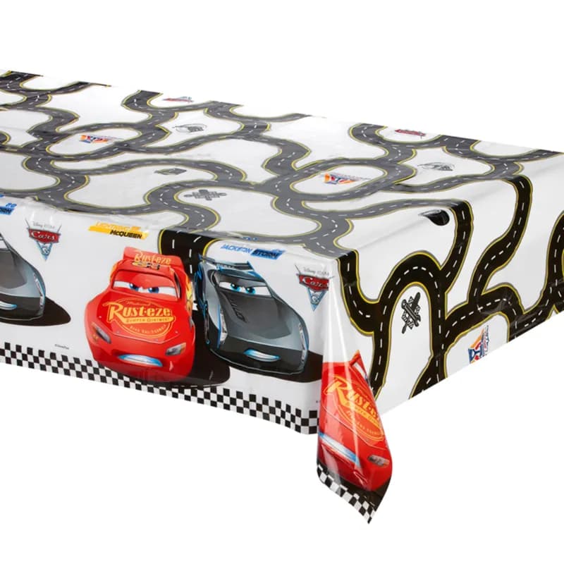 The Cars Plastic Table Cover (120Cm X 180Cm)