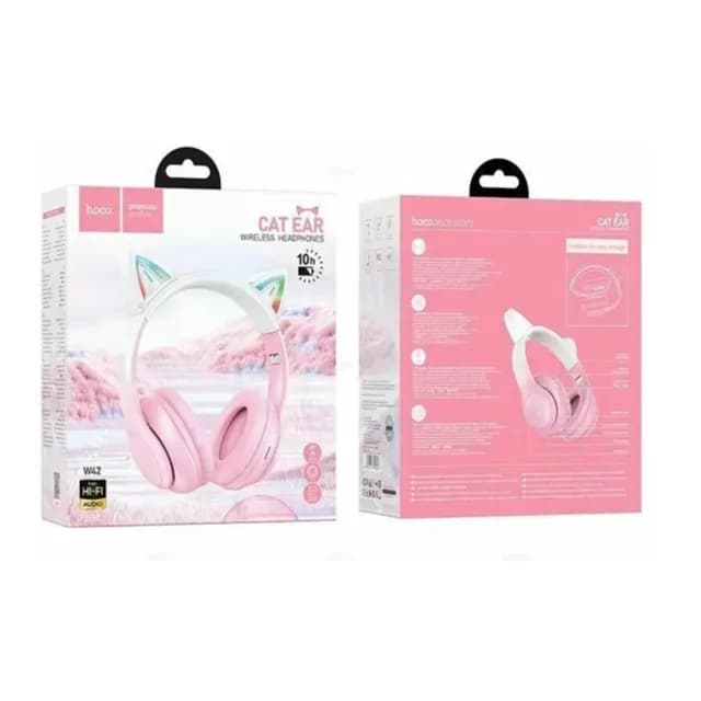 Hoco Cat Ear Wireless Headphone w42 Pink