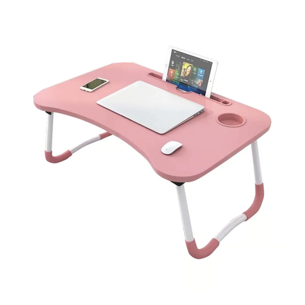 Golden Wheat Foldable Laptop Table 60x40x26cm- Pink