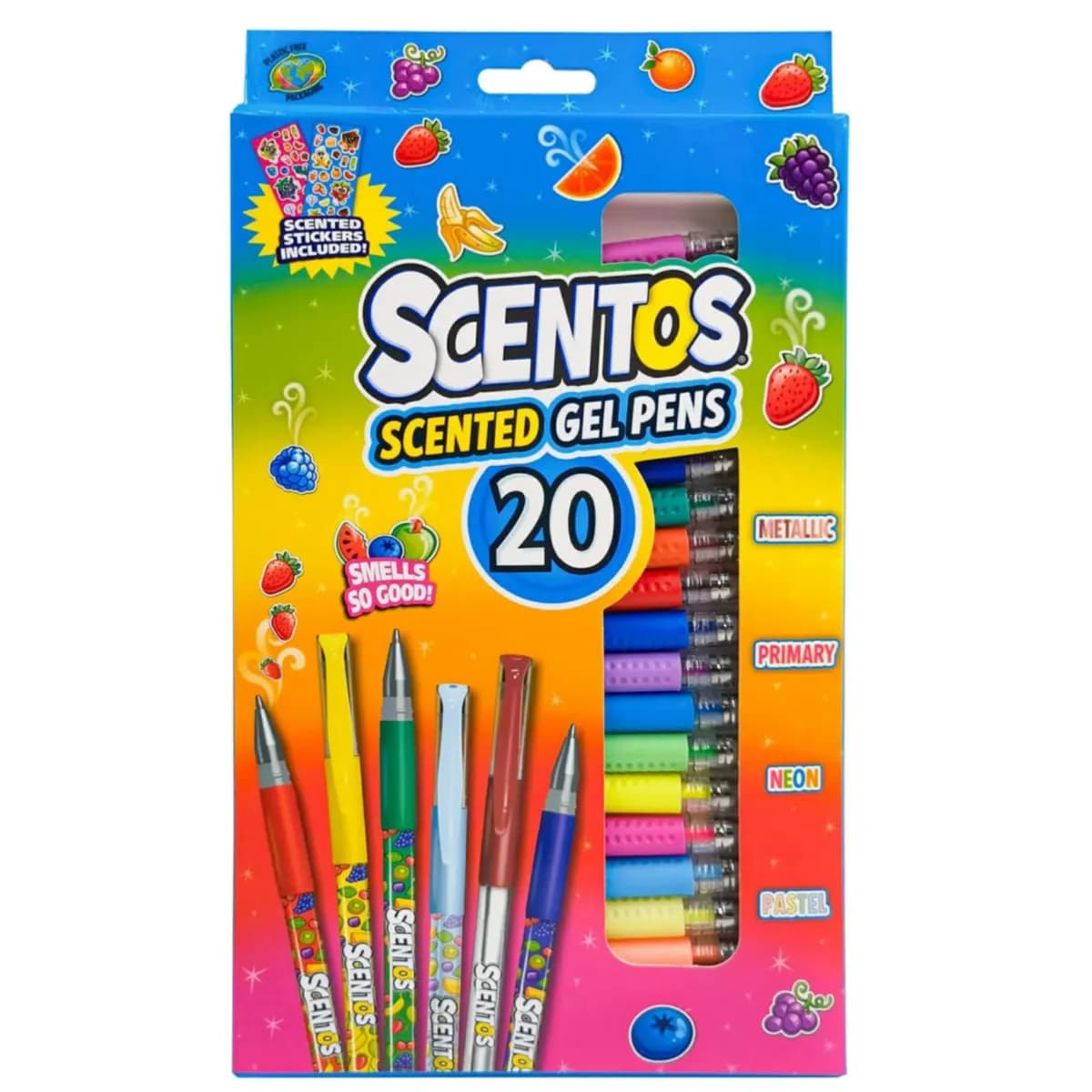 Scentos Scented Gel Pen With Stickers - Pack of 20 - PNFS59