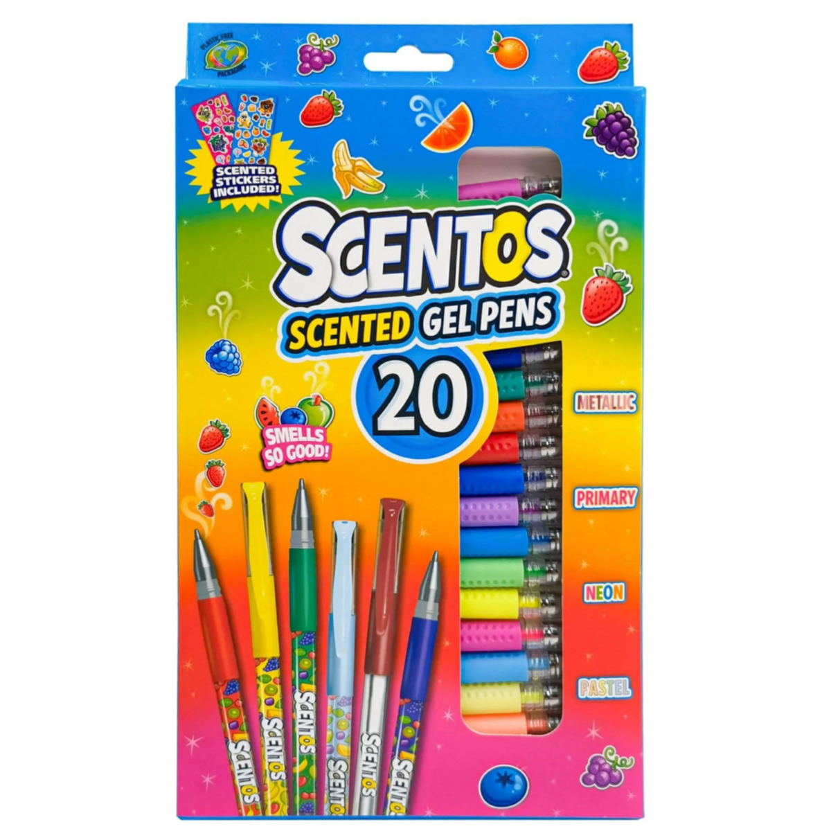 Scentos Scented Gel Pen With Stickers - Pack of 20 - PNFS59