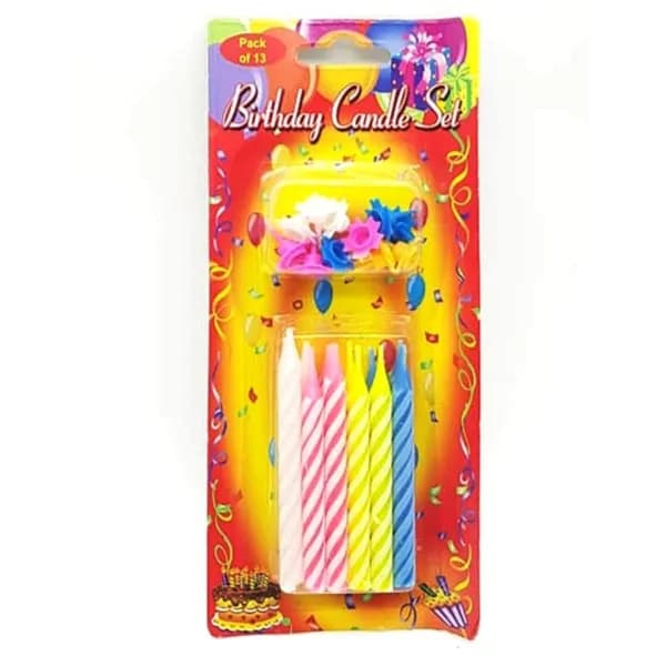 Party Birthday Candles And Candle Holders 1 Set