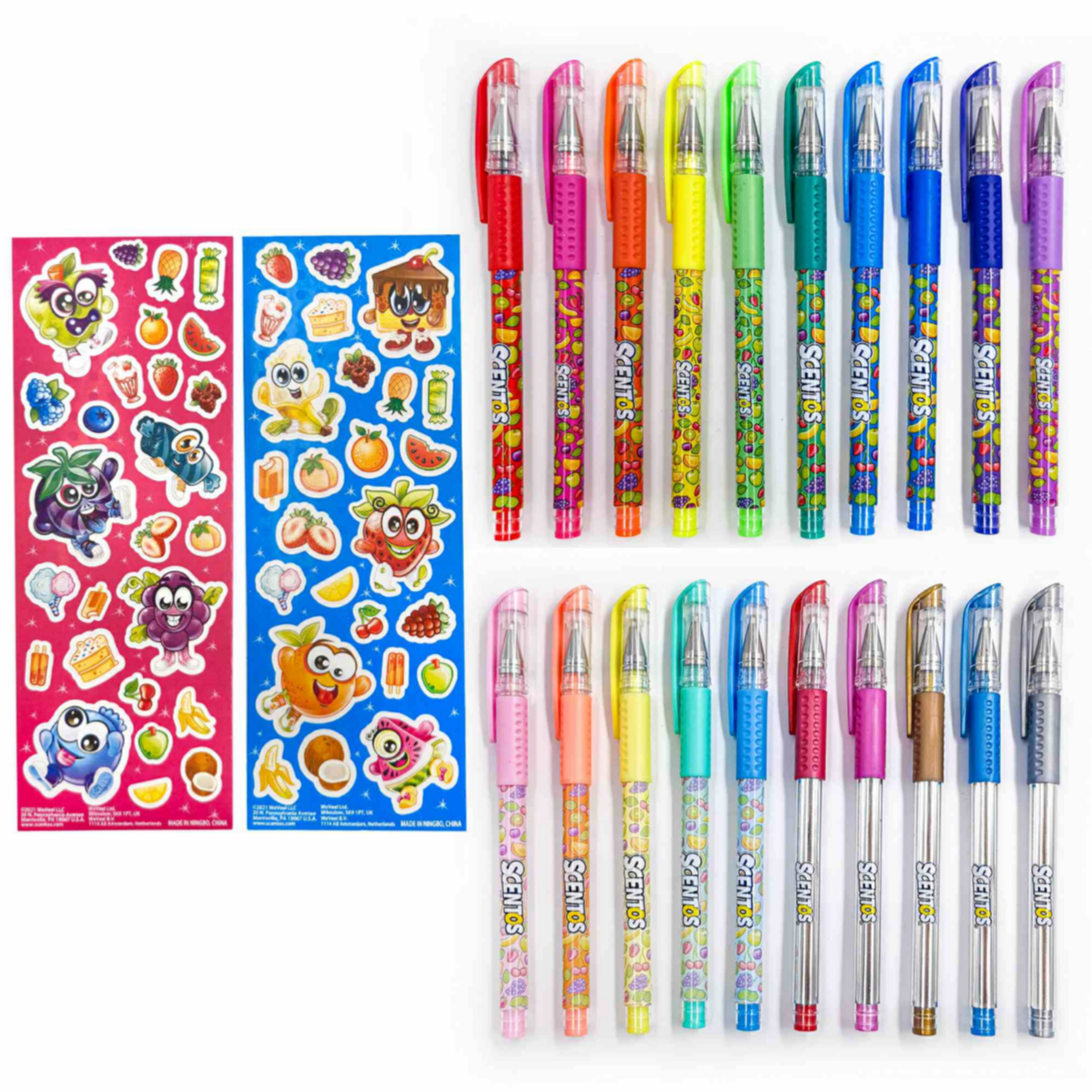 Scentos Scented Gel Pen With Stickers - Pack of 20 - PNFS59