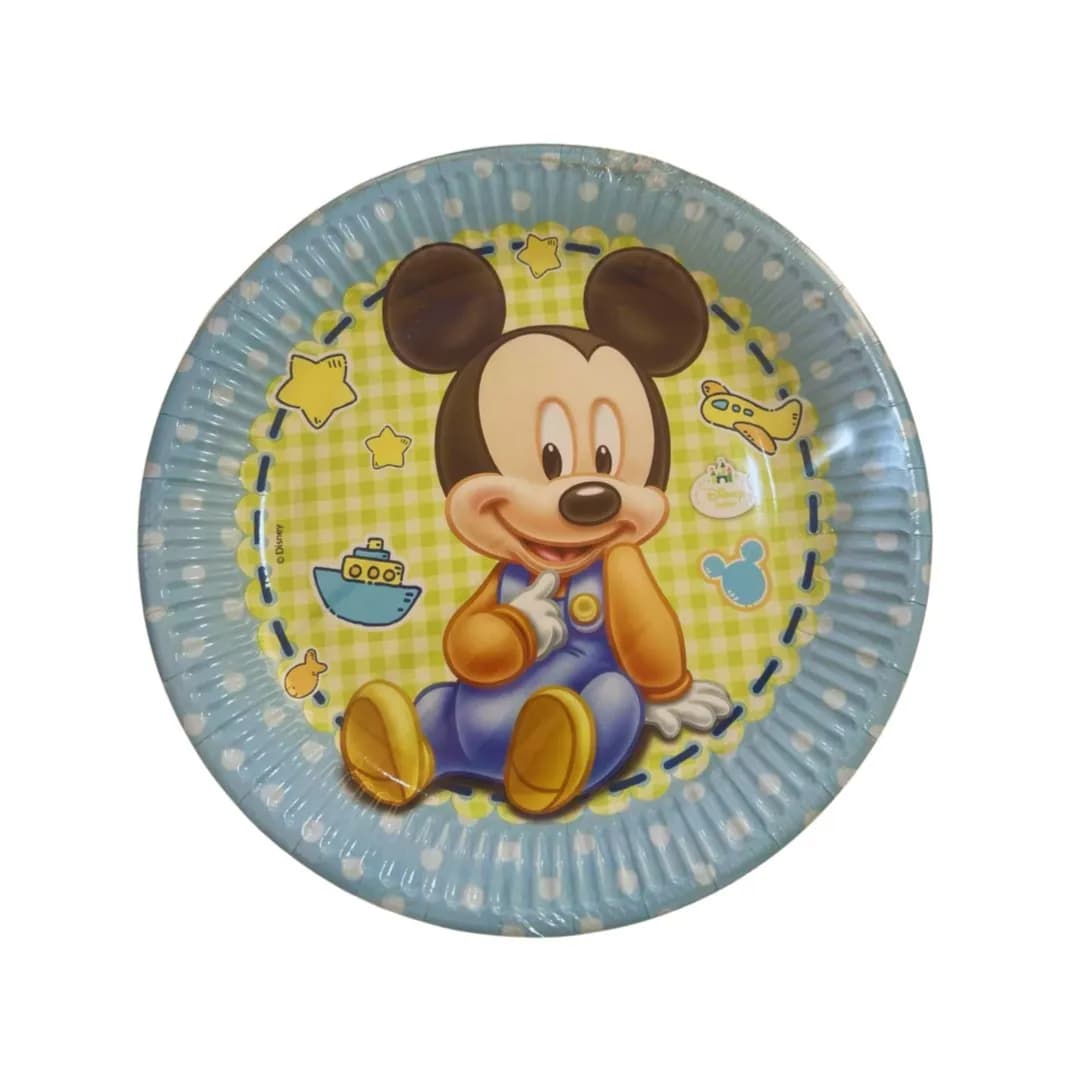 1 PCS  AVAILABLE Baby Mickey Mouse Paper Plates 8 Pcs