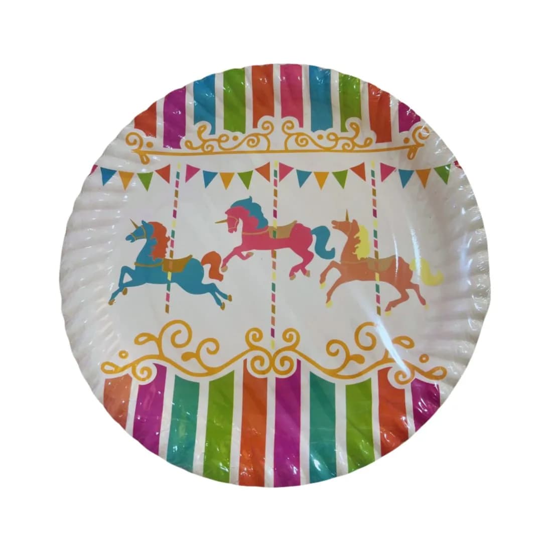 Carousel Paper Plates 8 Pcs