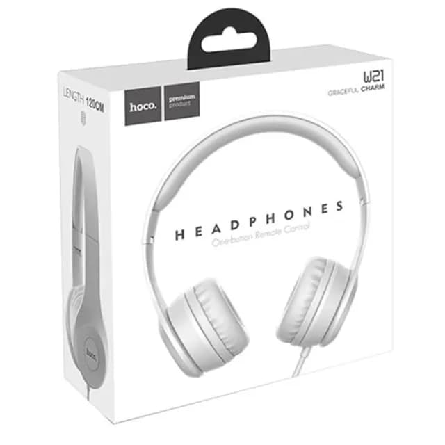 Wired Headphone with Mic - hoco w21 Gray