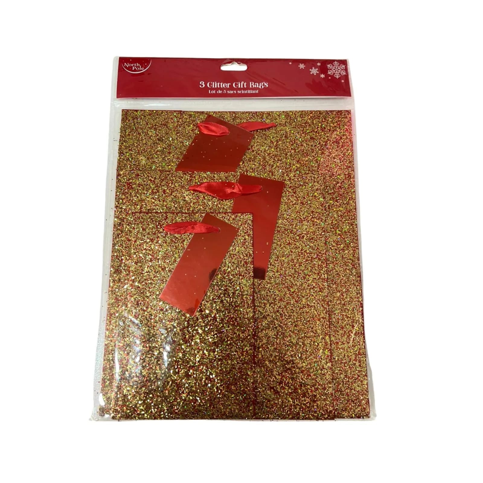 Glitter Gold Gift Bag 3 Pcs Size