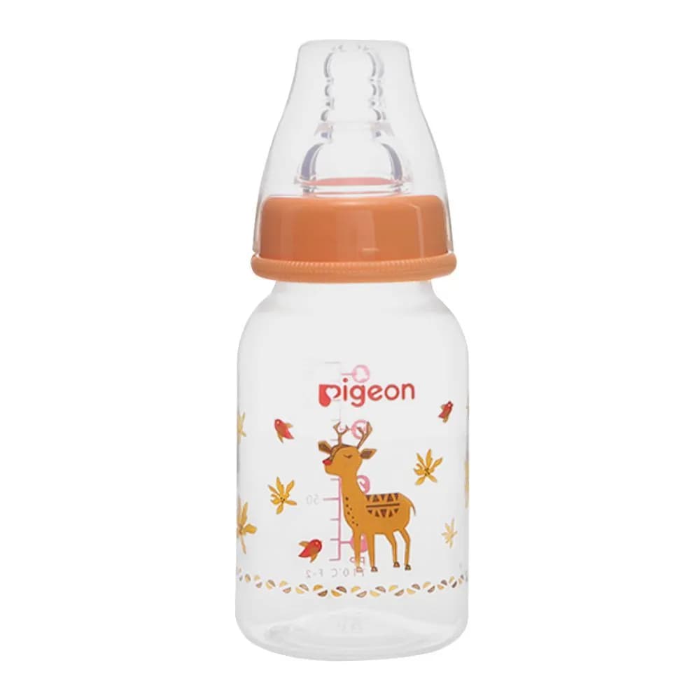 Pigeon Flexible plastic bottle soft & elastic nipple 0+months minimize colic 120ml decorated with Ghazel