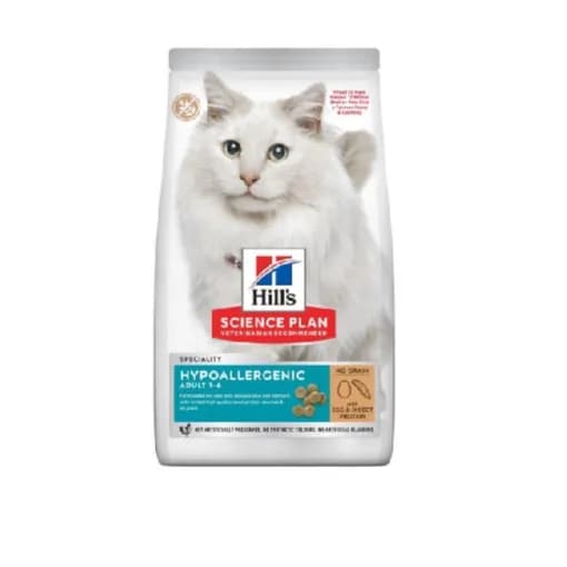 Hill’S Science Plan Hypoallergenic Adult Cat Food No Grain Egg & Insect Protein (1.5Kg)