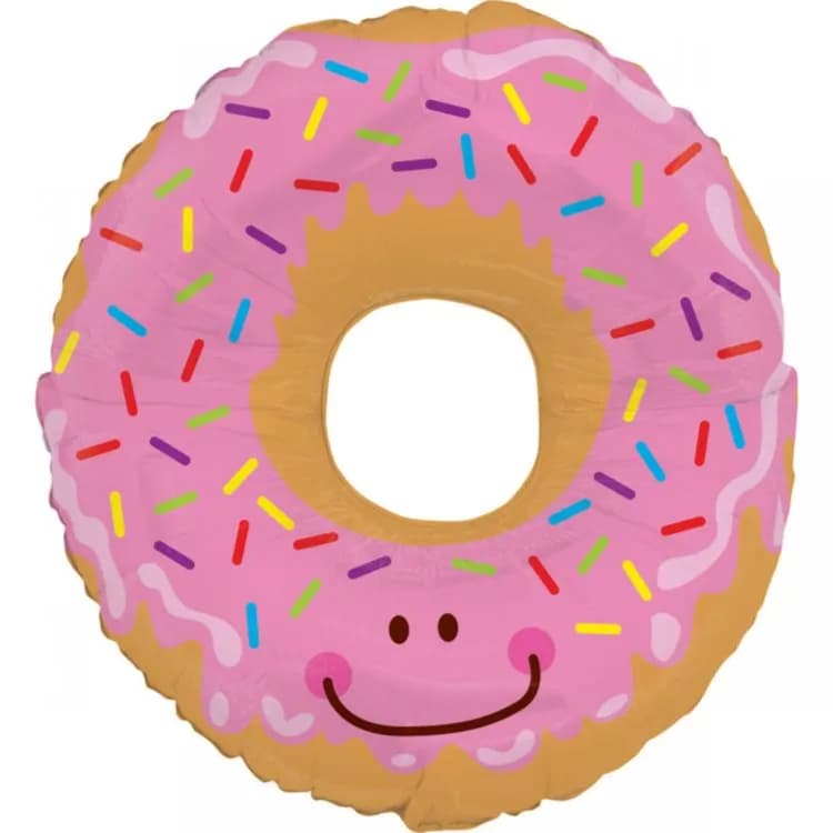 Smiley Donut Helium Balloon (30In)