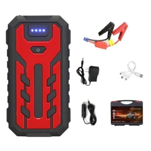 Car starter with powerbank and flashlight functions