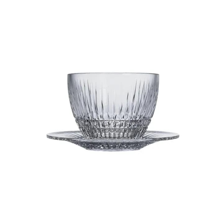 Vague 12 Piece pudding glass bowls 3.35 with saucers set