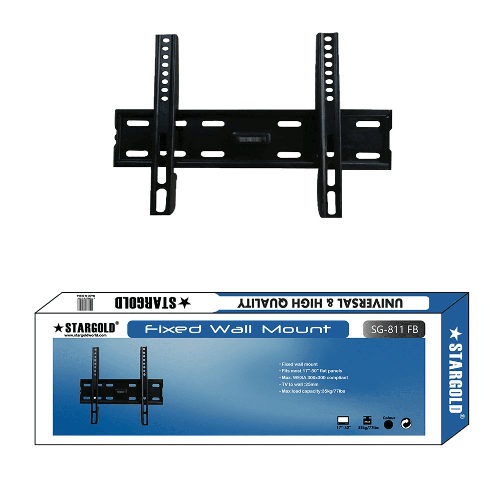 Stargold Fixed Slim Tilting TV Wall Mount Low Profile Bracket for 17-50 Inches, SG-811FB