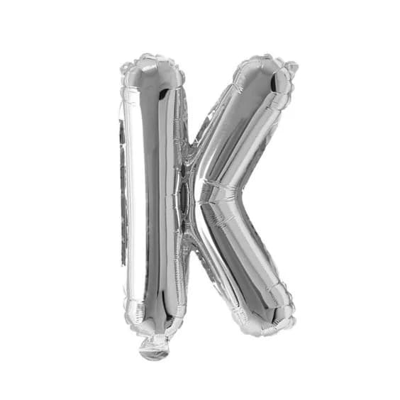 40 Inch Silver Letter K Balloon With Helium