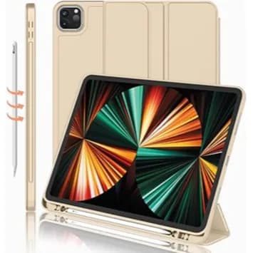 Book Cover Smart Case for iPad 12.9 Inch - Gold