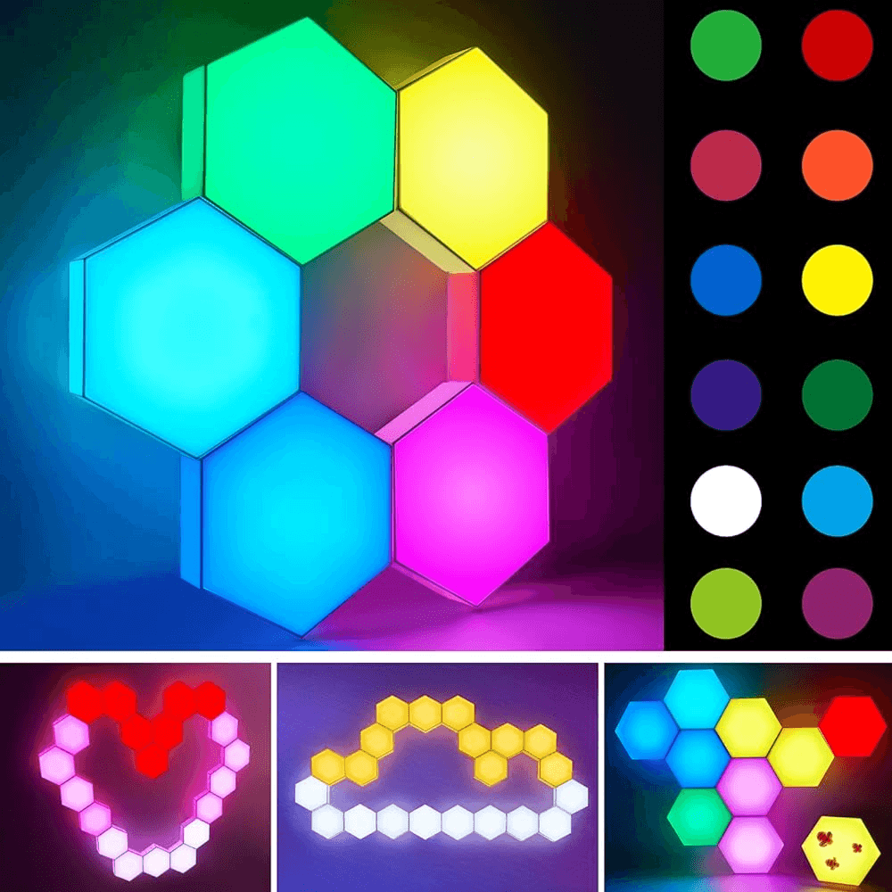 COLORFUL LED TOUCH & REMOTE QUANTUM RGB LIGHT 6TILES