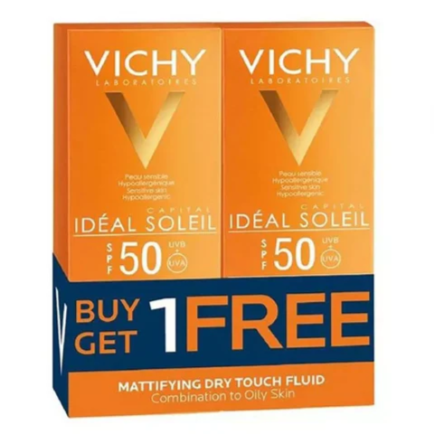 Vichy Capital Soleil SPF 50 Mattifying Dry Touch Fluid - Offer Pack