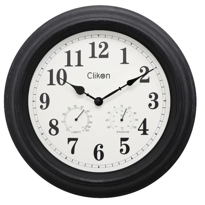 Clikon 15.748inc Wall Clock W/temp & Humidity Ck1127