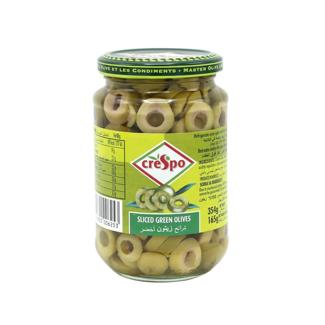 Crespo Green Slice Olives 165gm