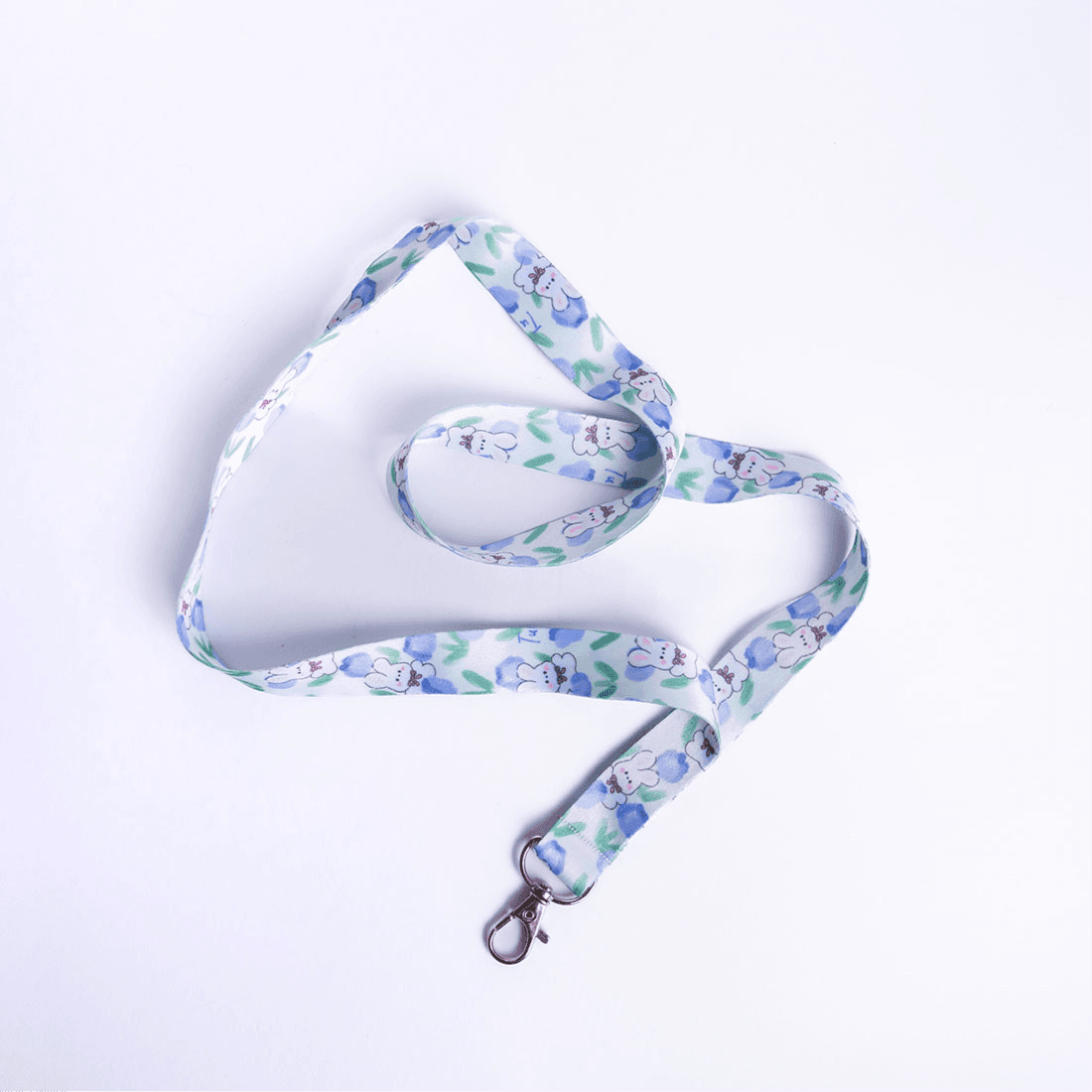 Bunnies and Purple Tulips Keychain