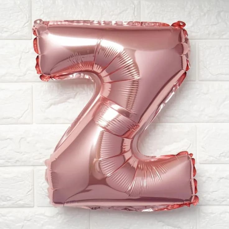 40 Inch Rose Gold Letter Z Balloon With Helium