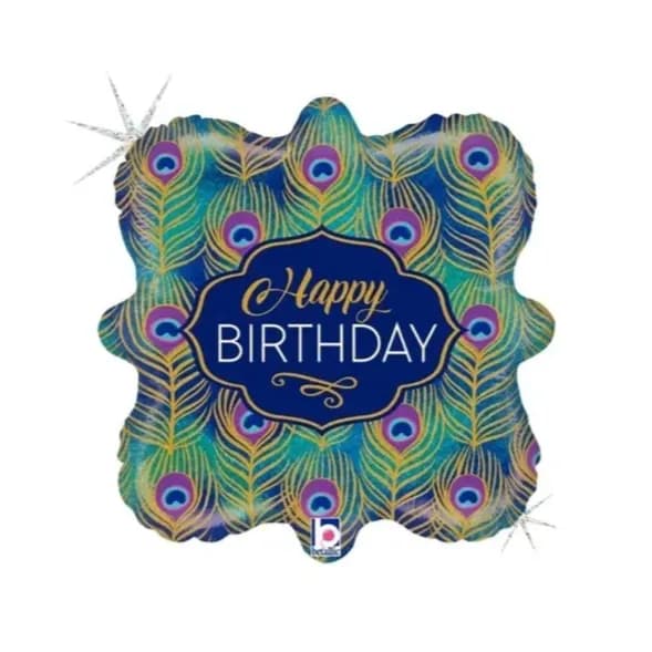 Peacock Birthday Balloon (18in) Italy