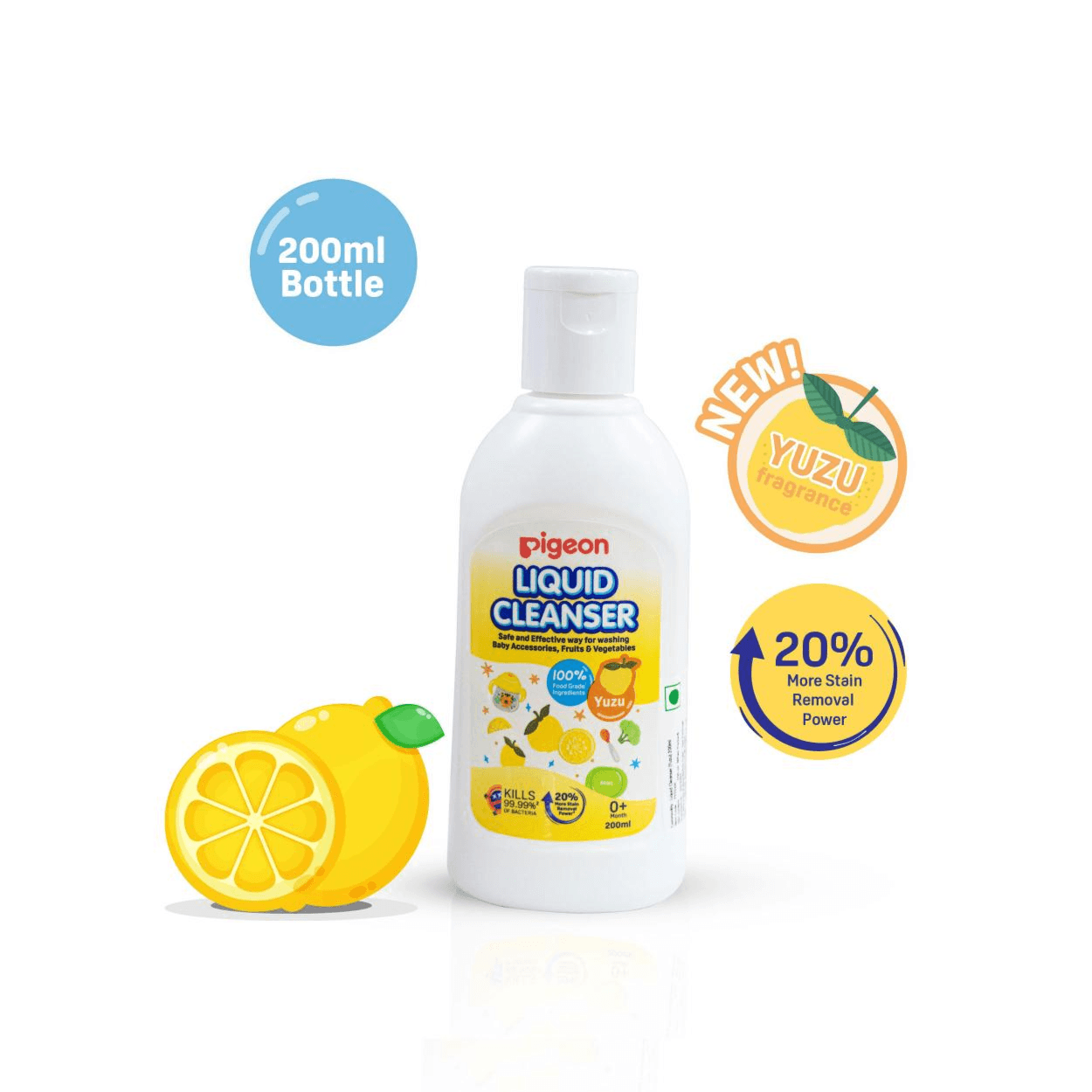Pigeon Liquid Cleanser foe baby accessories, fruits & vegetables with Yuzu Citrus from 0+months 200ml