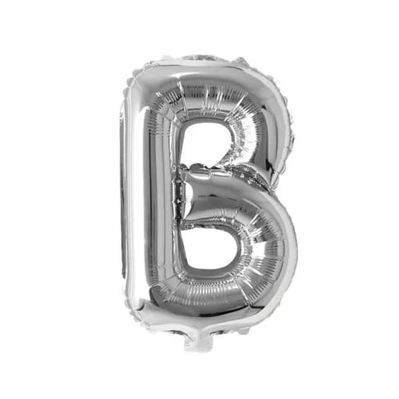 40 Inch Silver Letter B Balloon With Helium