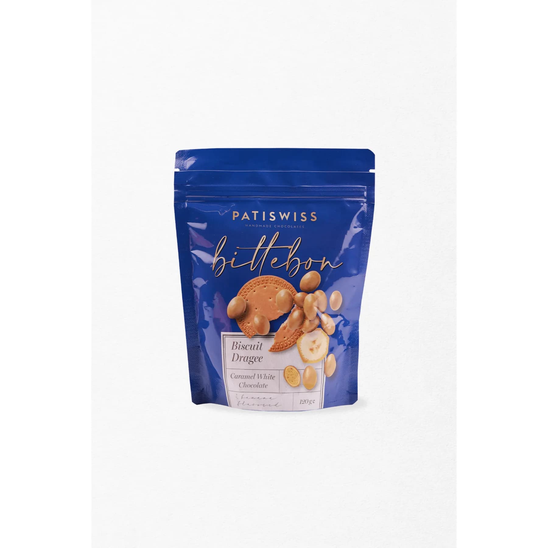 Bittebon Biscuit Dragee Coated With Banana Flavored Milk Chocolate 120 Gram