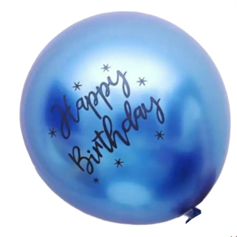 Light Blue Happy Birthday Balloon