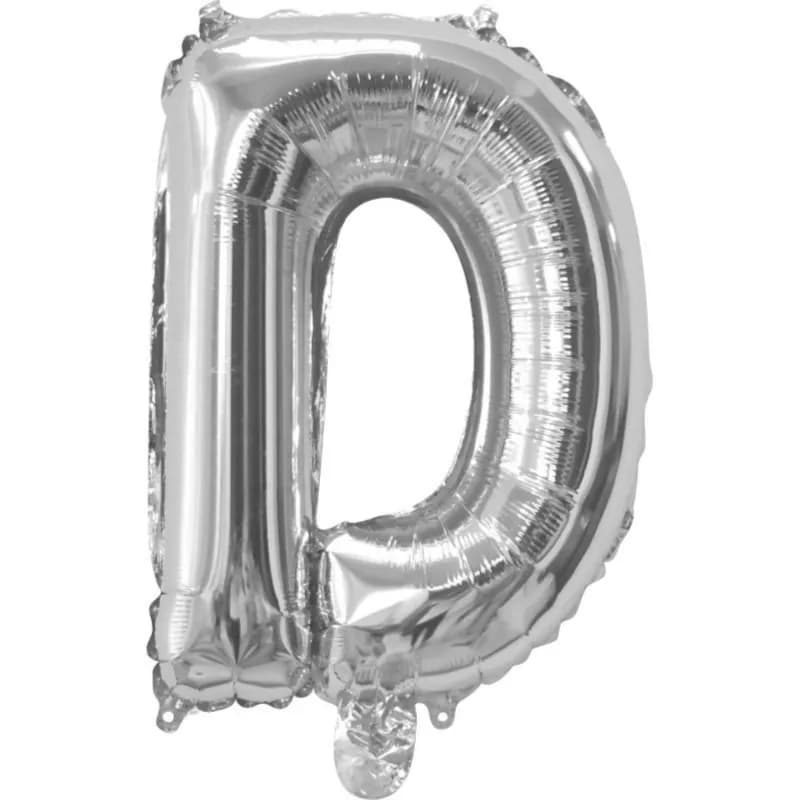 40 Inch Silver Letter D Balloon With Helium