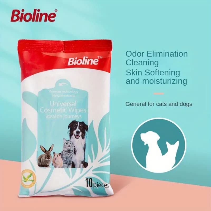 Bioline Universal Cosmetic Wipes for pets- 10pcs