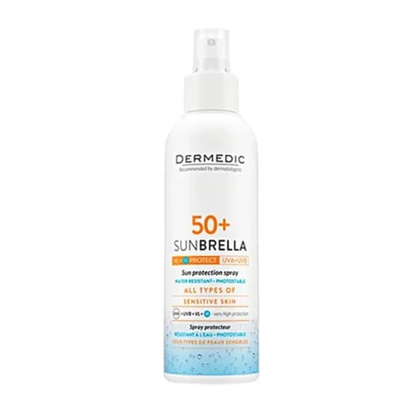 DERMEDIC SUNBRELLA SPF 50+SUN  PROTECTION MILK SPRAY FOR ADULTS 150ML ( ALL TYPES OF SENSITIVE SKIN )