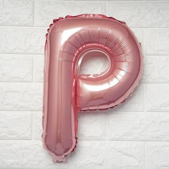 40 Inch Rose Gold Letter P Balloon With Helium