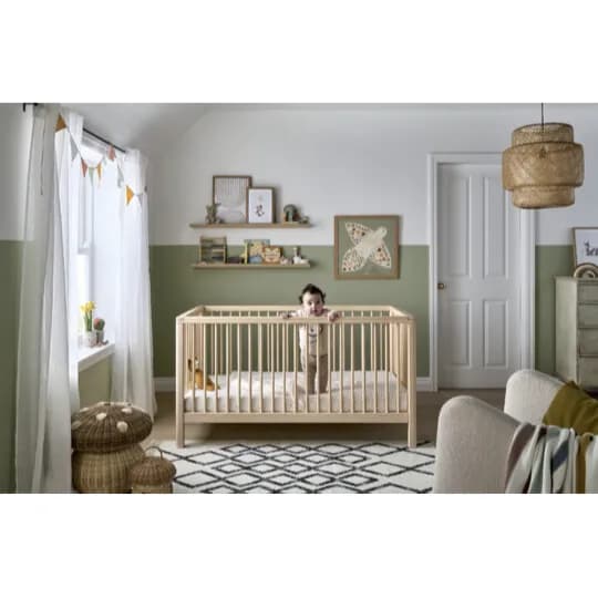 Modern Compact Solo Cotbed - Natural (Age Suitability:Cot Mode: Birth to 18 Months (approx), Bed Mode: 18 Months to 4 years)