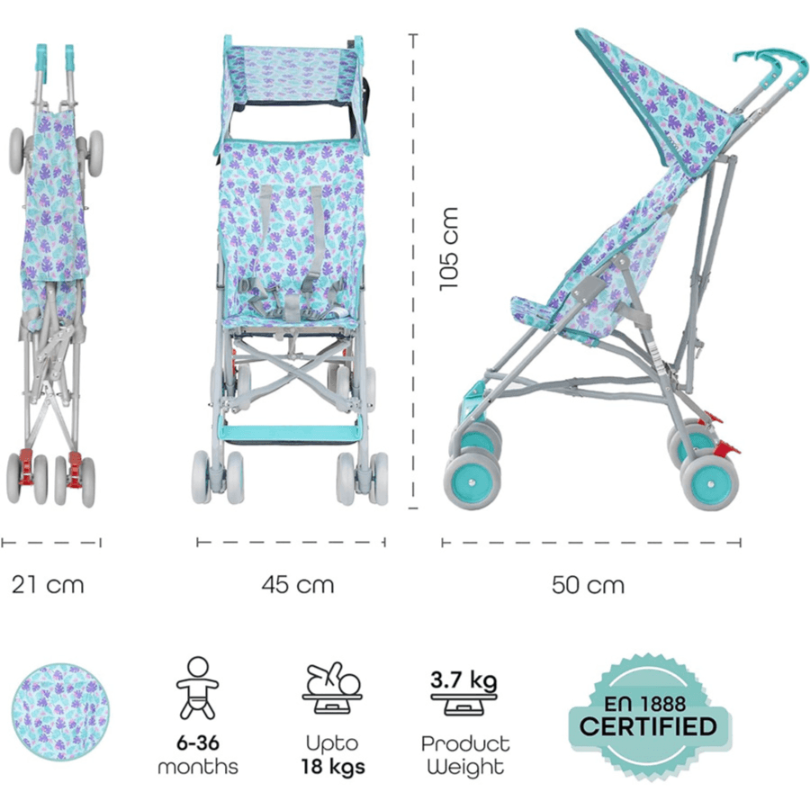 Moon - Jet-Light Weight/Compact Fold Buggy Stroller - Printed Dino