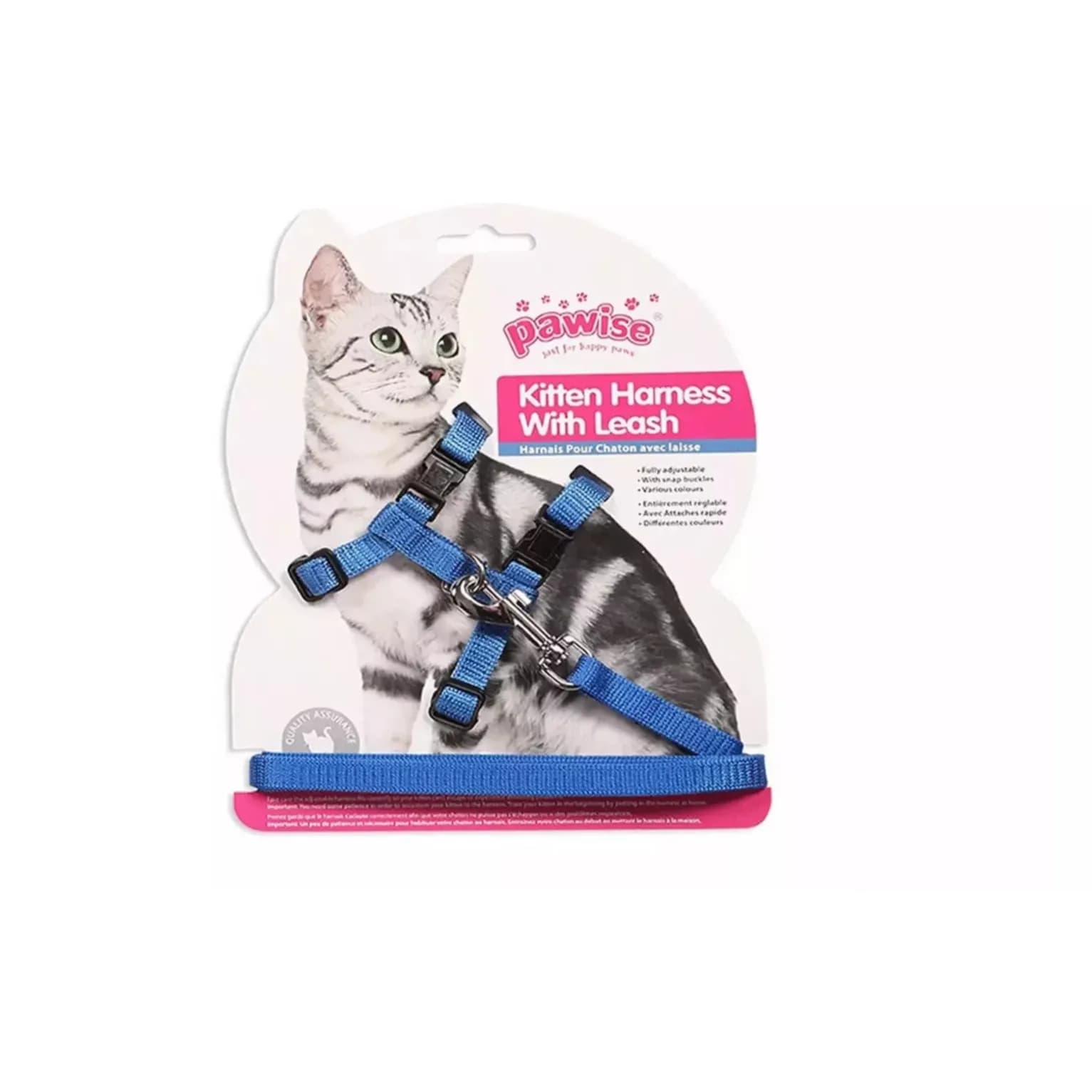 PAWISE KITTEN HARNESS (14.5-25/18-30CM) W/1.2 LEASH - S Blue