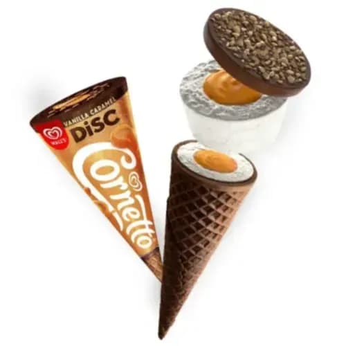 Walls Vanilla Caramel Cornetto Disc Cone Ice Cream 140Ml