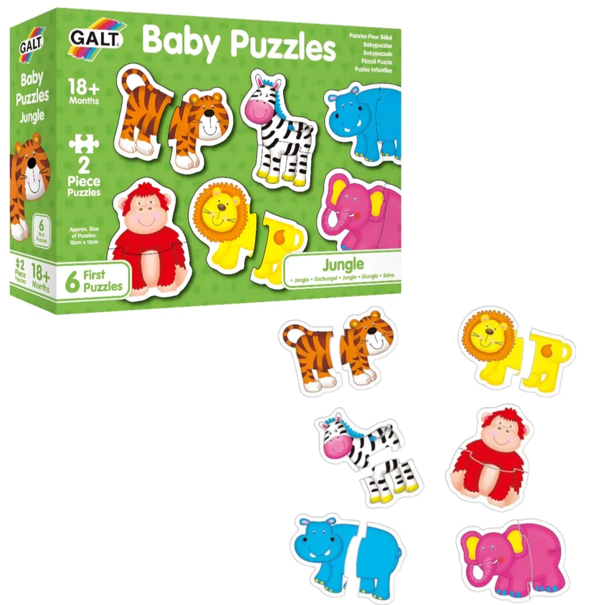 Galt Baby Jungle Toy Puzzles - For Kids -2 Piece -(PZFS37)