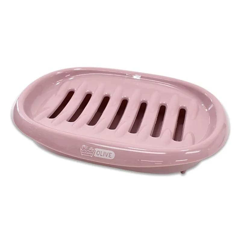 Olive double soap tray pink