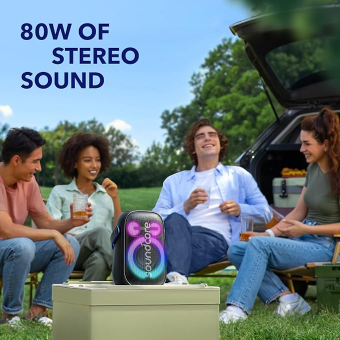 Soundcore Anker Rave Neo 2 Portable Speaker with 80W Stereo Sound