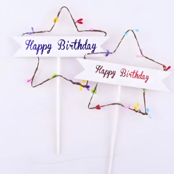 Happy Birthday Party Cake Topper With Light-1 Pieces Set (PIQL203)
